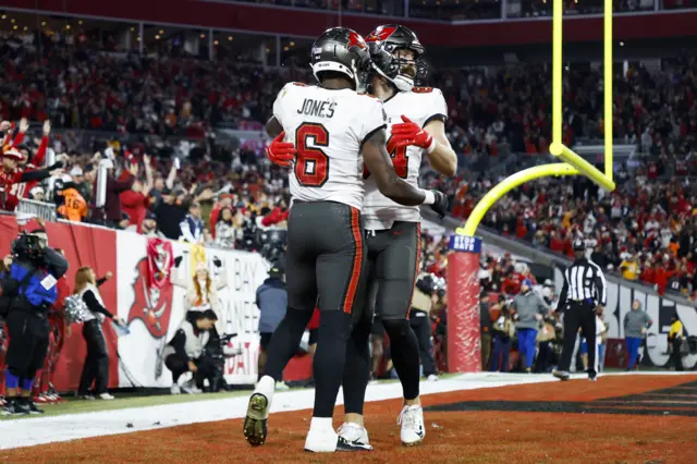 Julio Jones and Mike Evans celebrate