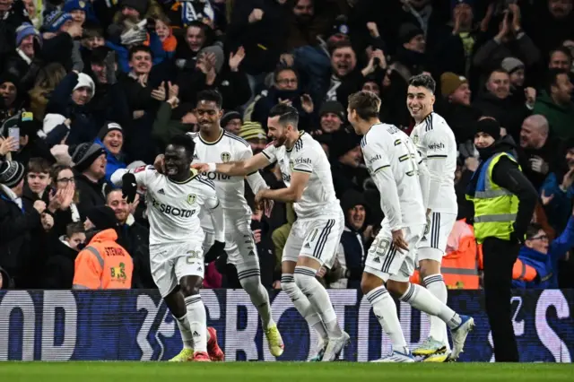 Leeds goal celebration (first goal)