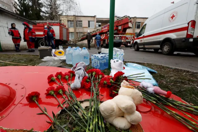 Flowers and other tributes are being left at the scene