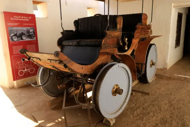 This picture shows an antique vehicle on display at the Khalifa House ethnographic museum in Omdurman, the twin city of Sudan's capital, on January 18, 2022