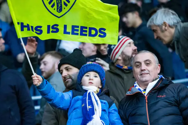 Leeds fans at Cardiff in the initial tie