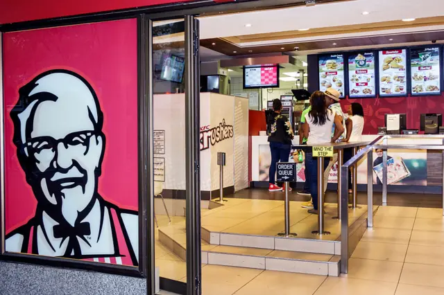 South Africa Cape Town City Center St. George's Mall KFC fried chicken restaurant front entrance.