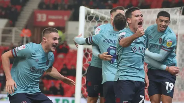 Burnley players celebrate