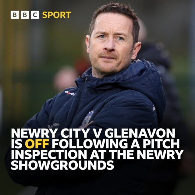 Newry City against Glenavon postponed again