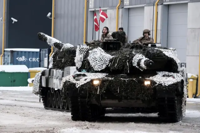 Danish Army using their German-made Leopard 2 main battle tanks