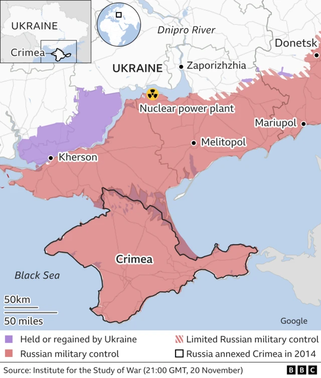 Graphic showing Zaporizhzhia nuclear power plant