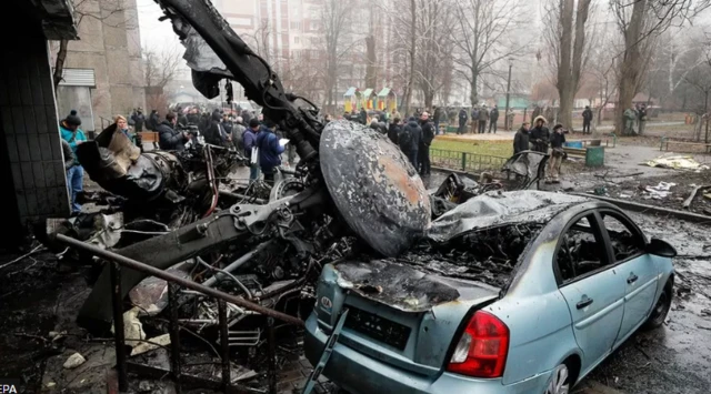 Helicopter crash in Brovary