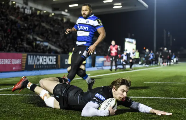 Sebastian Cancelliere scores Glasgow's third try