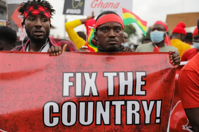 Protesters in Ghana