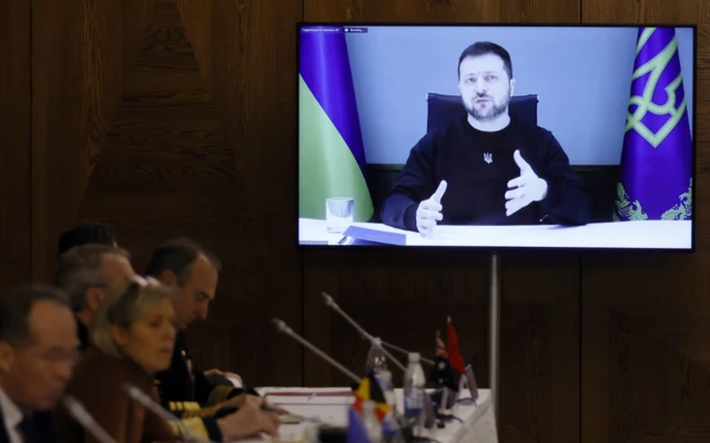 Zelensky addresses US-led group of delegates gathered at Ramstein