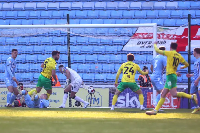 Norwich open the scoring at Coventry