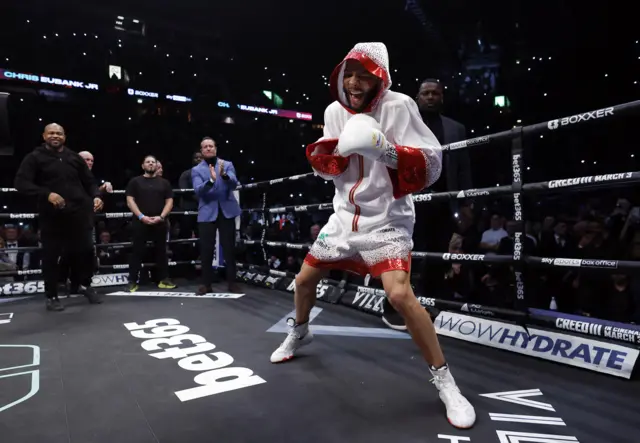 Chris Eubank Jr enters the ring ahead of facing Liam Smith