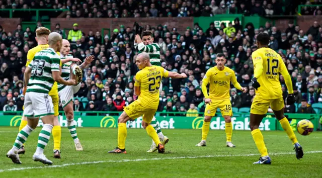 Aaron Mooy cracks in the fifth goal for Celtic