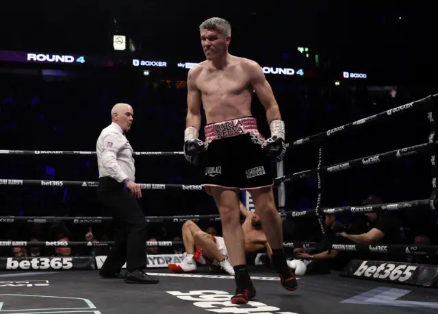 Liam Smith walks away from Chris Eubank Jr