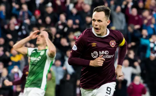 Lawrence Shankland has scored three times against Hibs already this season