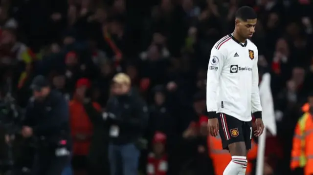 Marcus Rashford during the game.