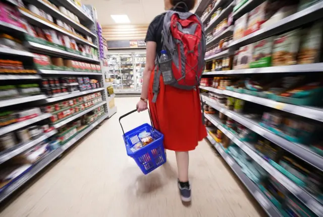 A shopper in Tesco