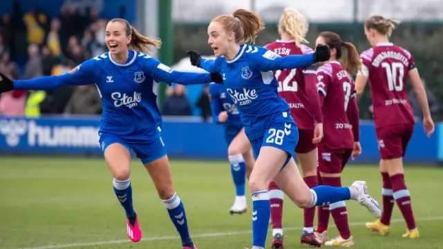 Everton celebrate a goal