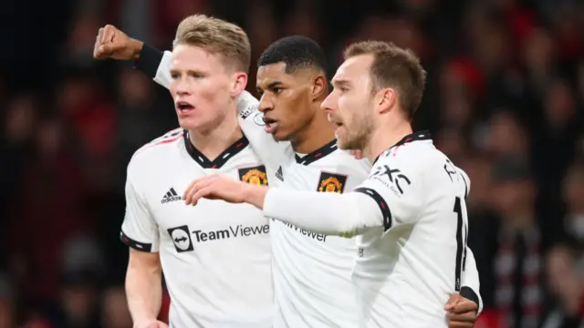 Marcus Rashford celebrating his goal.