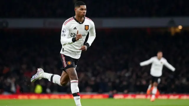 Marcus Rashford celebrating his goal.