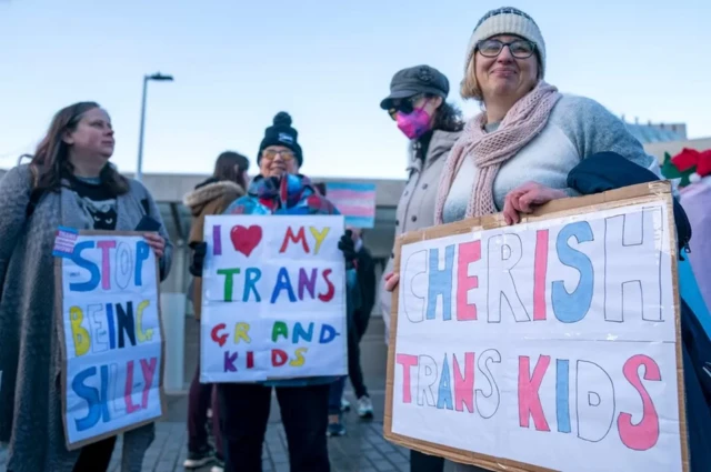 Trans rights protesters