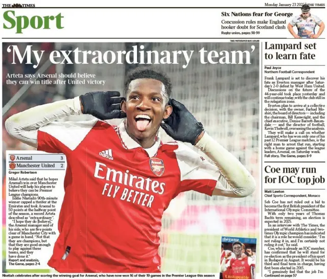 The Times back page