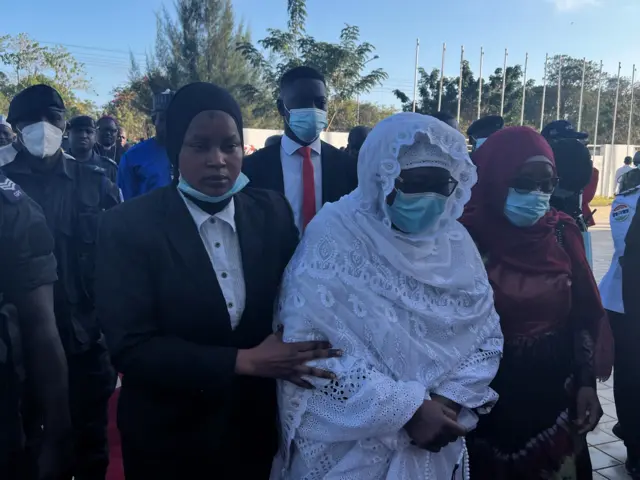 Mourners in a procession