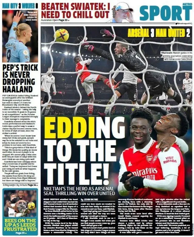 Metro back page