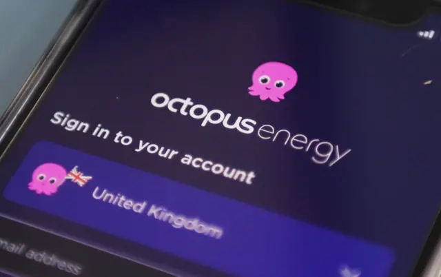 Octopus Energy account on a smart phone