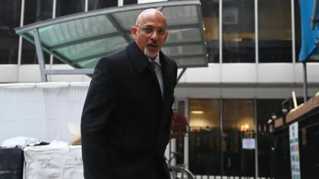 Nadhim Zahawi arrives at the Conservative Party headquarters this morning