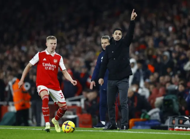 Oleksandr Zinchenko and Mikel Arteta