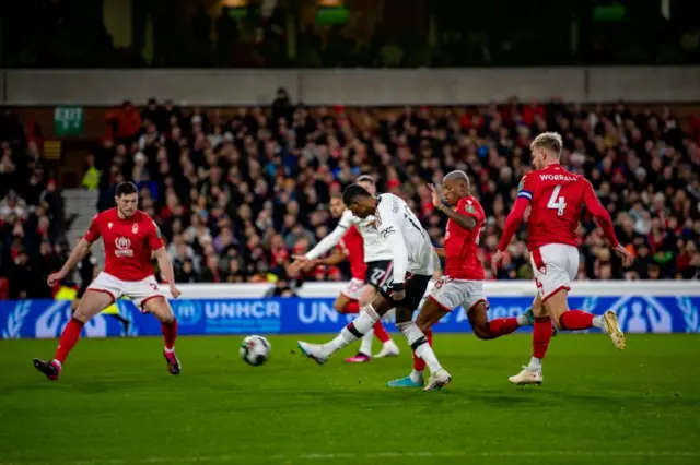 Marcus Rashford scores against Nottingham Forest