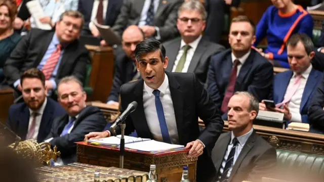 Rishi Sunak during Prime Minister's Questions in the House of Commons