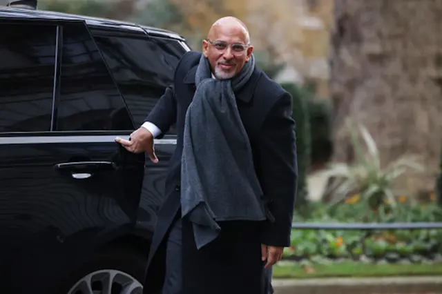 Nadhim exiting a car at 10 Downing Street