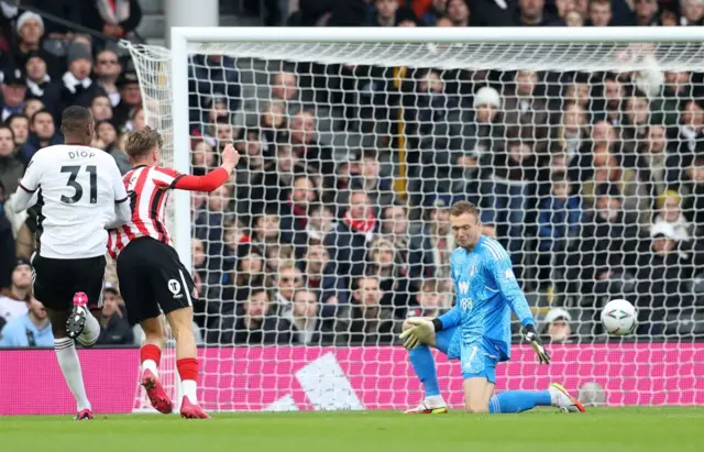 Jack Clarke scores for Sunderland against Fulham