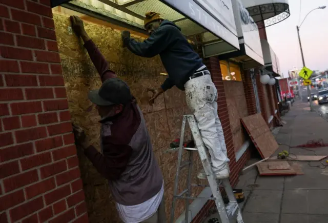 Some shops in downtown Memphis have boarded up their windows in anticipation of unrest