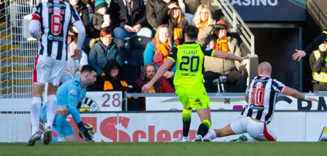 Curtis Main lunges in to knock St Mirren in front