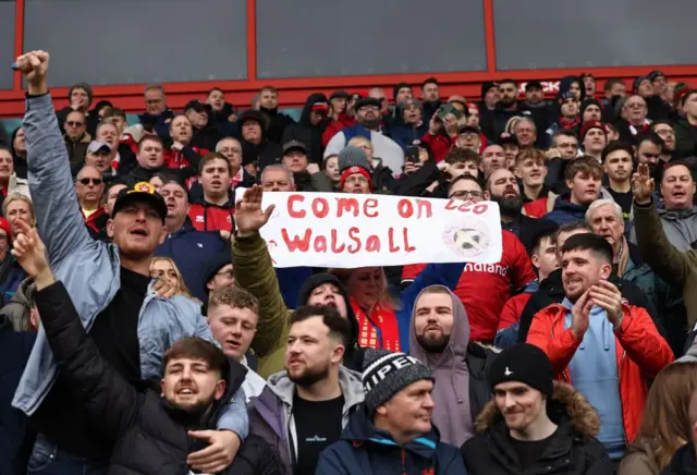 Walsall fans' banner