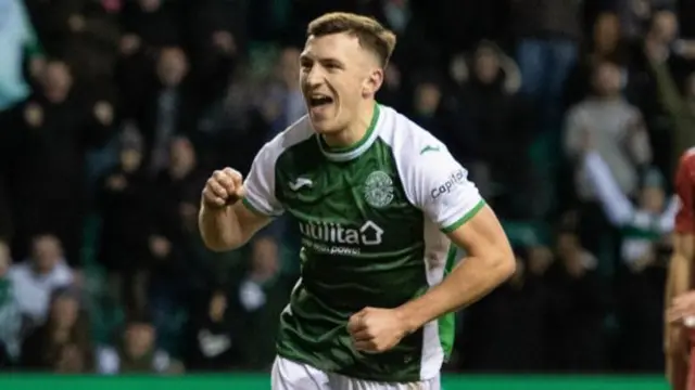 Josh Campbell was the hat-trick hero for Hibs