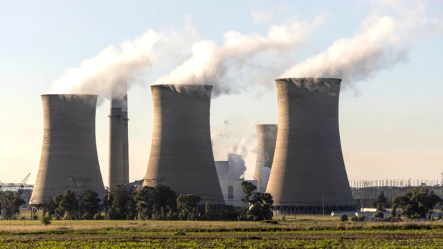 A general view of the Grootvlei Power Station, a coal-fired power plant operated by Eskom located in Grootvlei in South Africa - December 2022