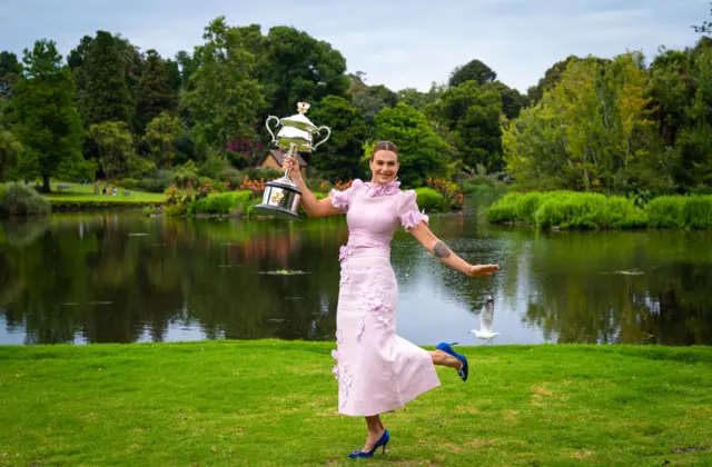 Aryna Sabalenka in Melbourne's Royal Botanic Gardens