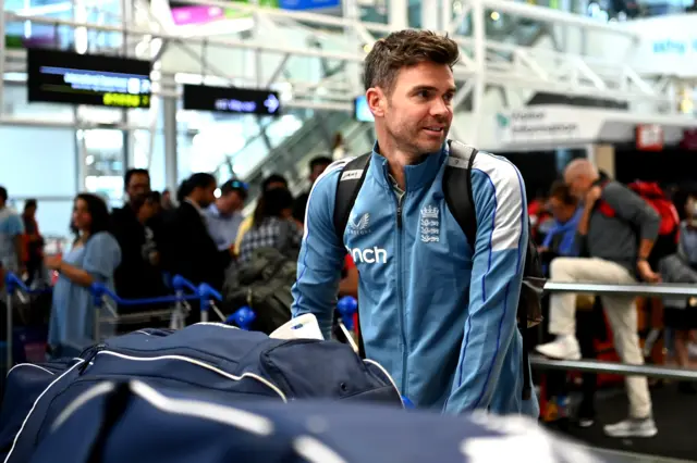 England bowler James Anderson arrives in New Zealand ahead of their two-Test tour