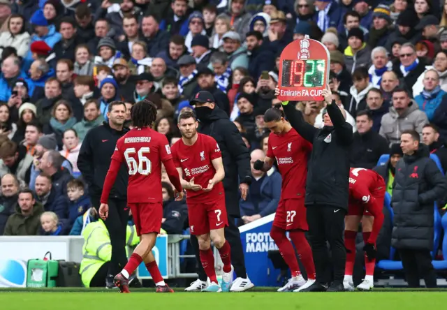 Trent Alexander-Arnold is replacing in Liverpool's FA Cup tie at Brighton