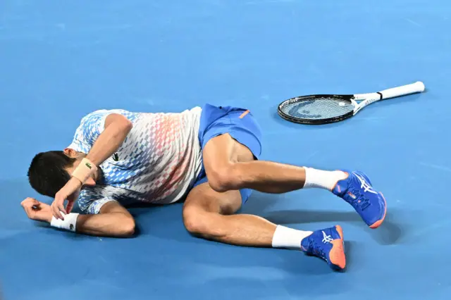 Djokovic on the floor