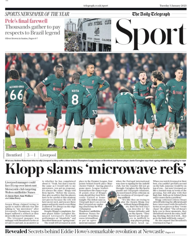 Telegraph back page