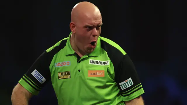 Michael van Gerwen celebrates