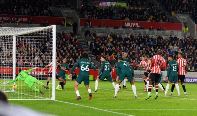 Ibrahima Konate's own goal against Brentford