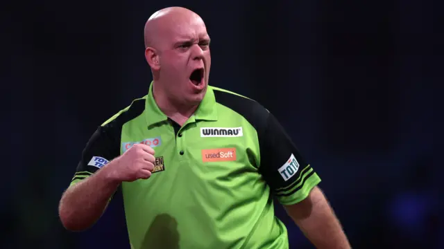 Michael van Gerwen celebrates