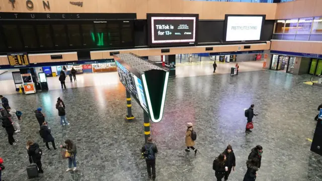 A quiet concourse at Euston station in London