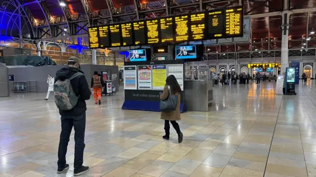 A quiet concourse at London's Paddington station